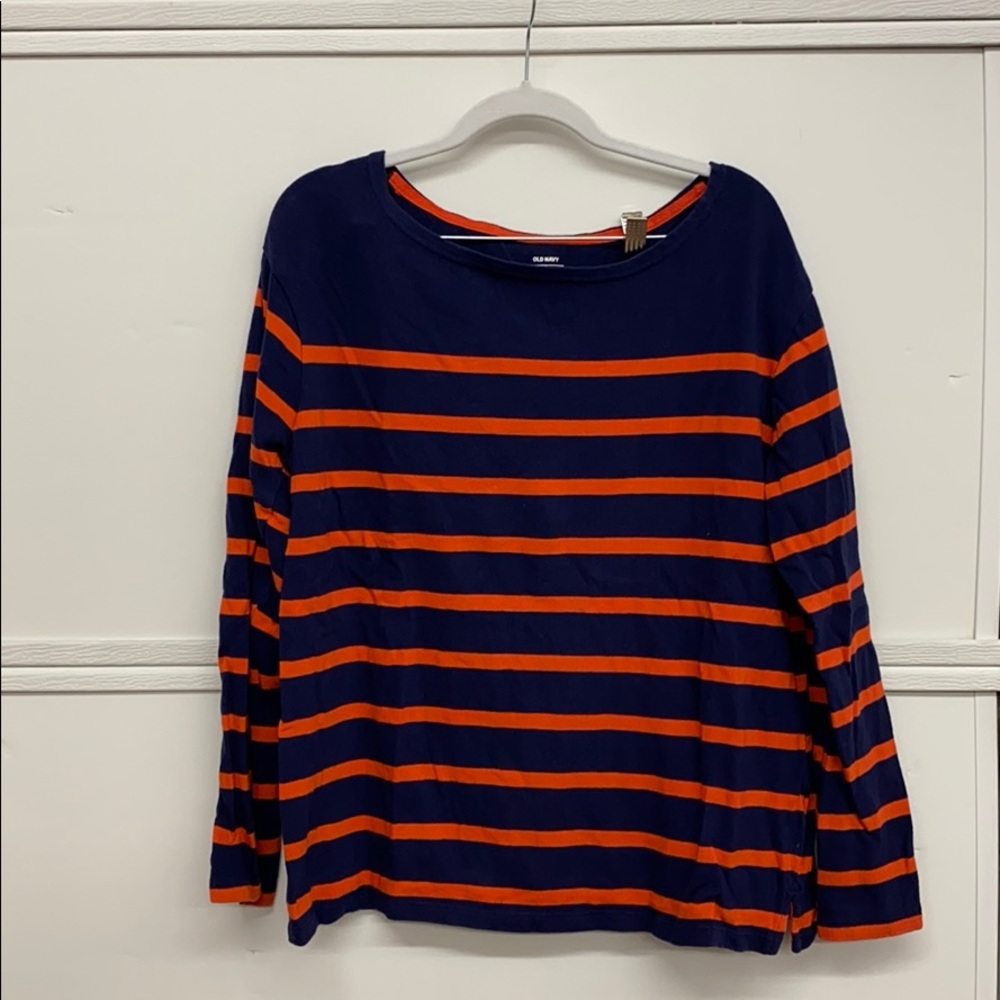 Blue and orange sweater